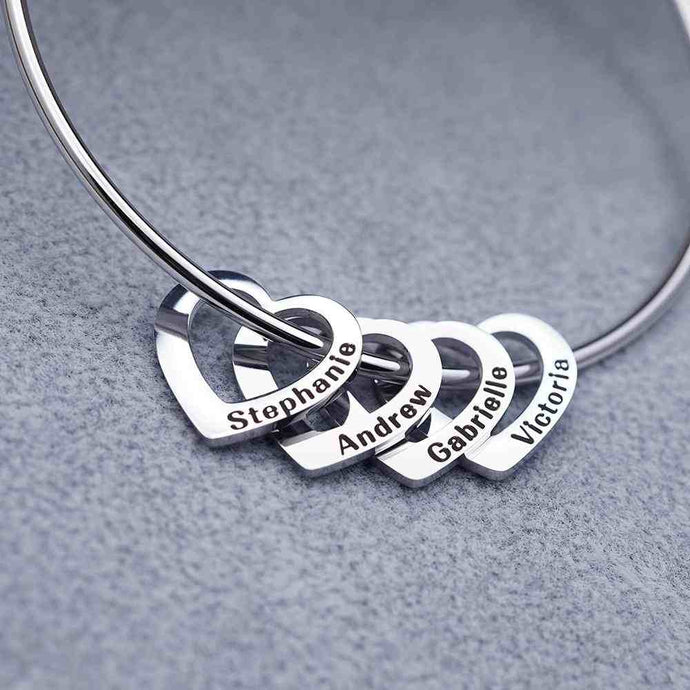 Personalize Women Hearts Bracelet