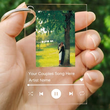 Load image into Gallery viewer, Personalized Photo And Song Spotify Keychain
